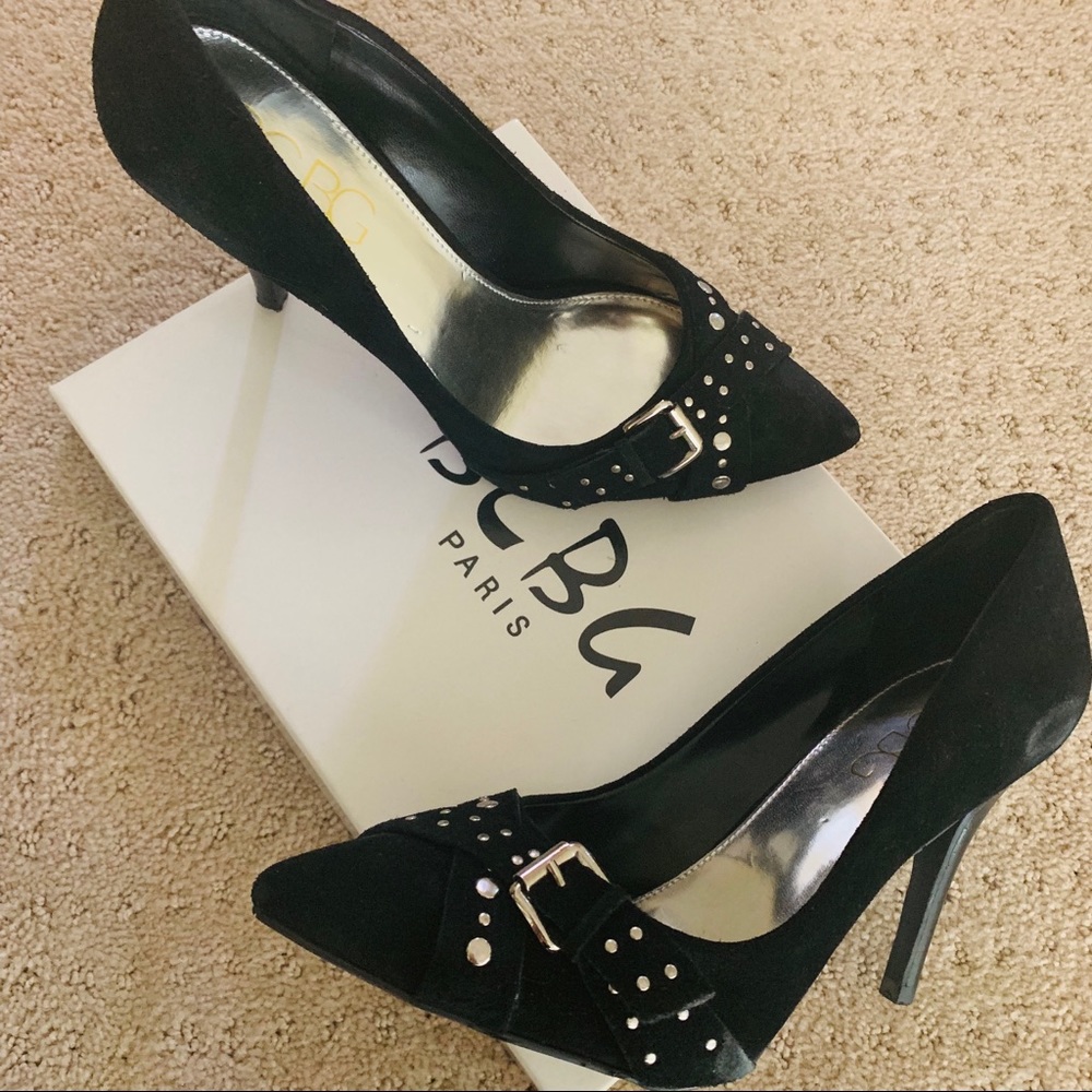 BCBG Paris Suede Studded heels NWOT